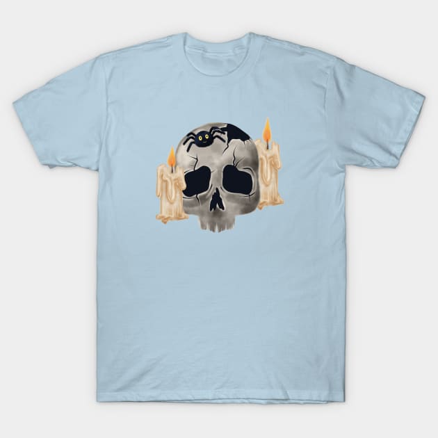 Lil Spidy on a Skull T-Shirt by Mavis Fox